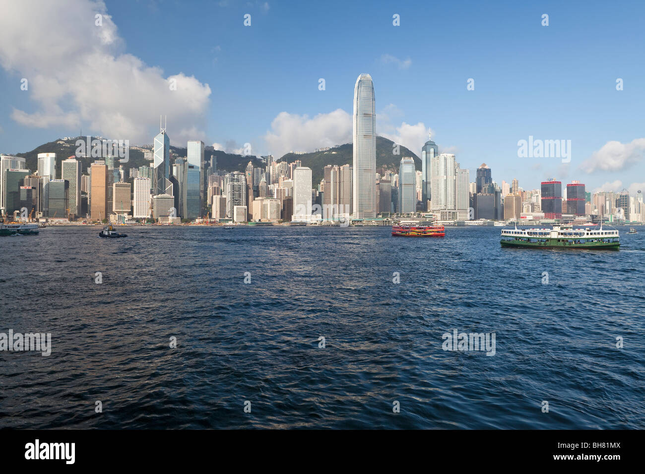 Skyline von Central, Hong Kong Island, Victoria Harbour, Hongkong, China, Asien Stockfoto