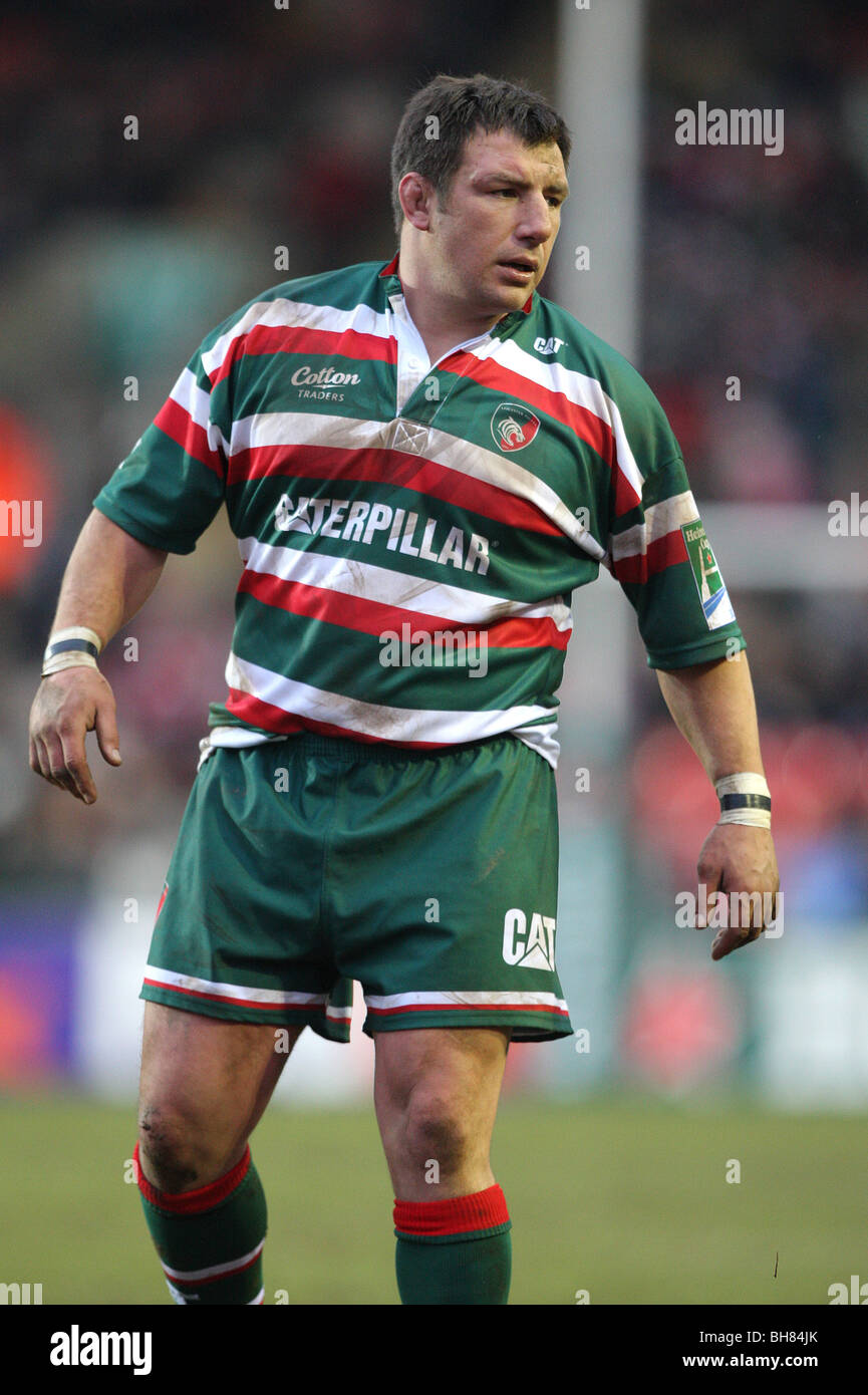 JULIAN WEIß LEICESTER TIGERS RU WELFORD ROAD LEICESTER ENGLAND 16.01.2010 Stockfoto