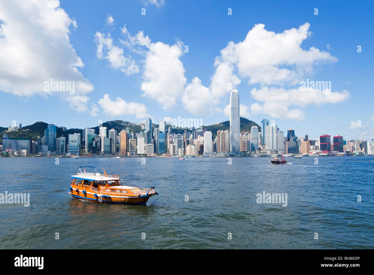 Skyline von Central, Hong Kong Island, Victoria Harbour, Hongkong, China, Asien Stockfoto