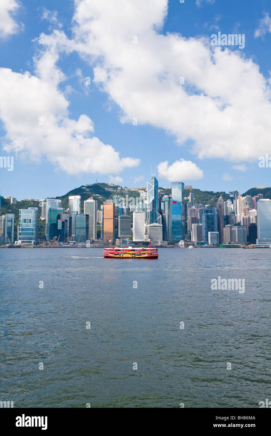 Skyline von Central, Hong Kong Island, Victoria Harbour, Hongkong, China, Asien Stockfoto