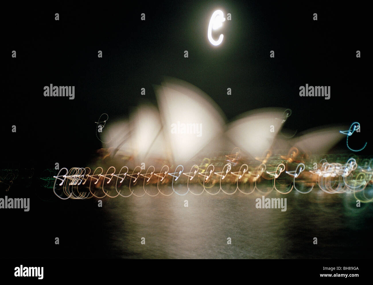 Sydney Opera House in der Nacht Stockfoto