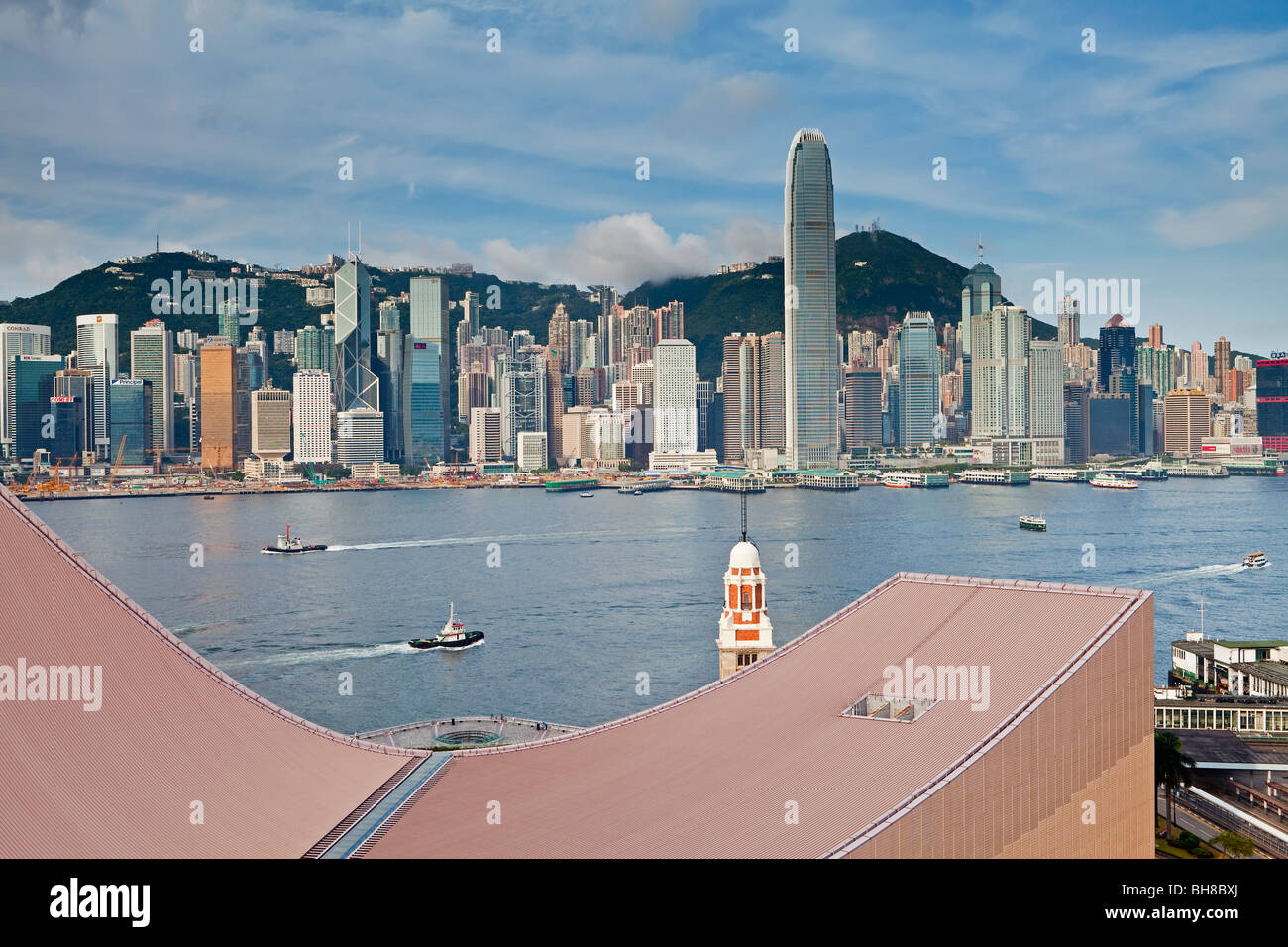 Skyline von Central, Hong Kong Island, Victoria Harbour, Hongkong, China, Asien Stockfoto