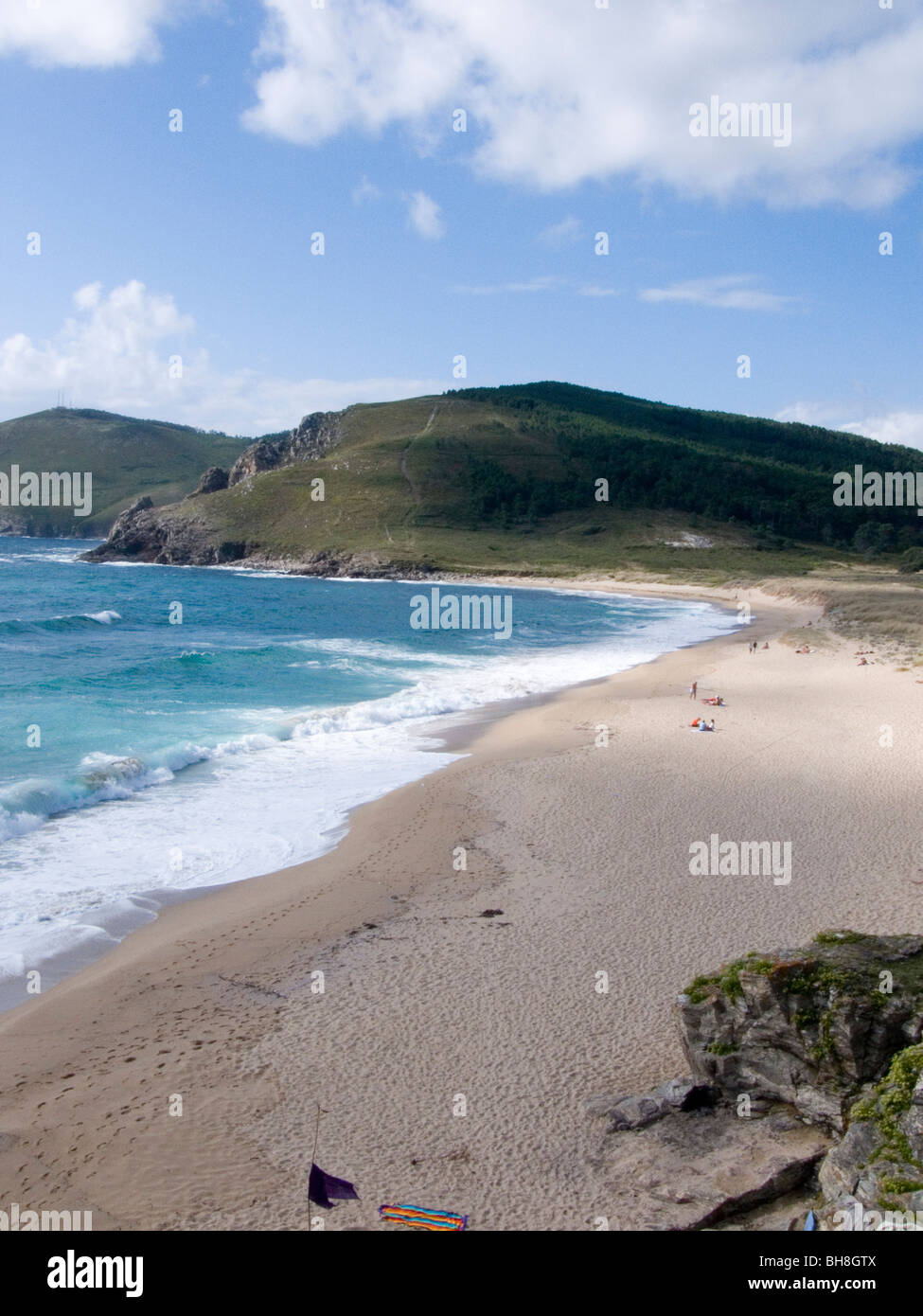 Einem einsamen Strand in Finisterre, Galicien, Spanien Stockfoto