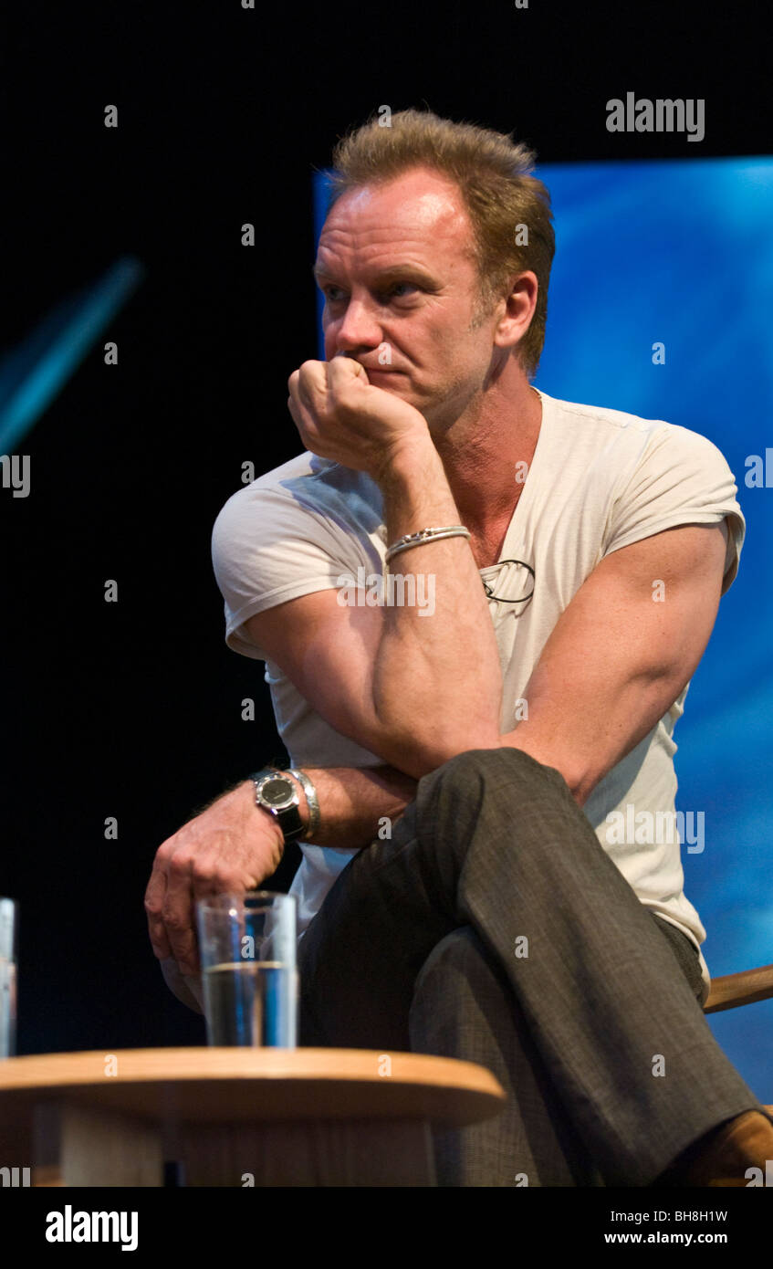 Rock star Sting abgebildet bei Hay Festival 2009 Hay on Wye Powys Wales UK Stockfoto