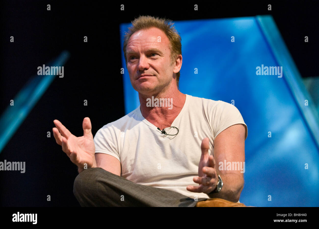 Rock star Sting abgebildet bei Hay Festival 2009 Hay on Wye Powys Wales UK Stockfoto