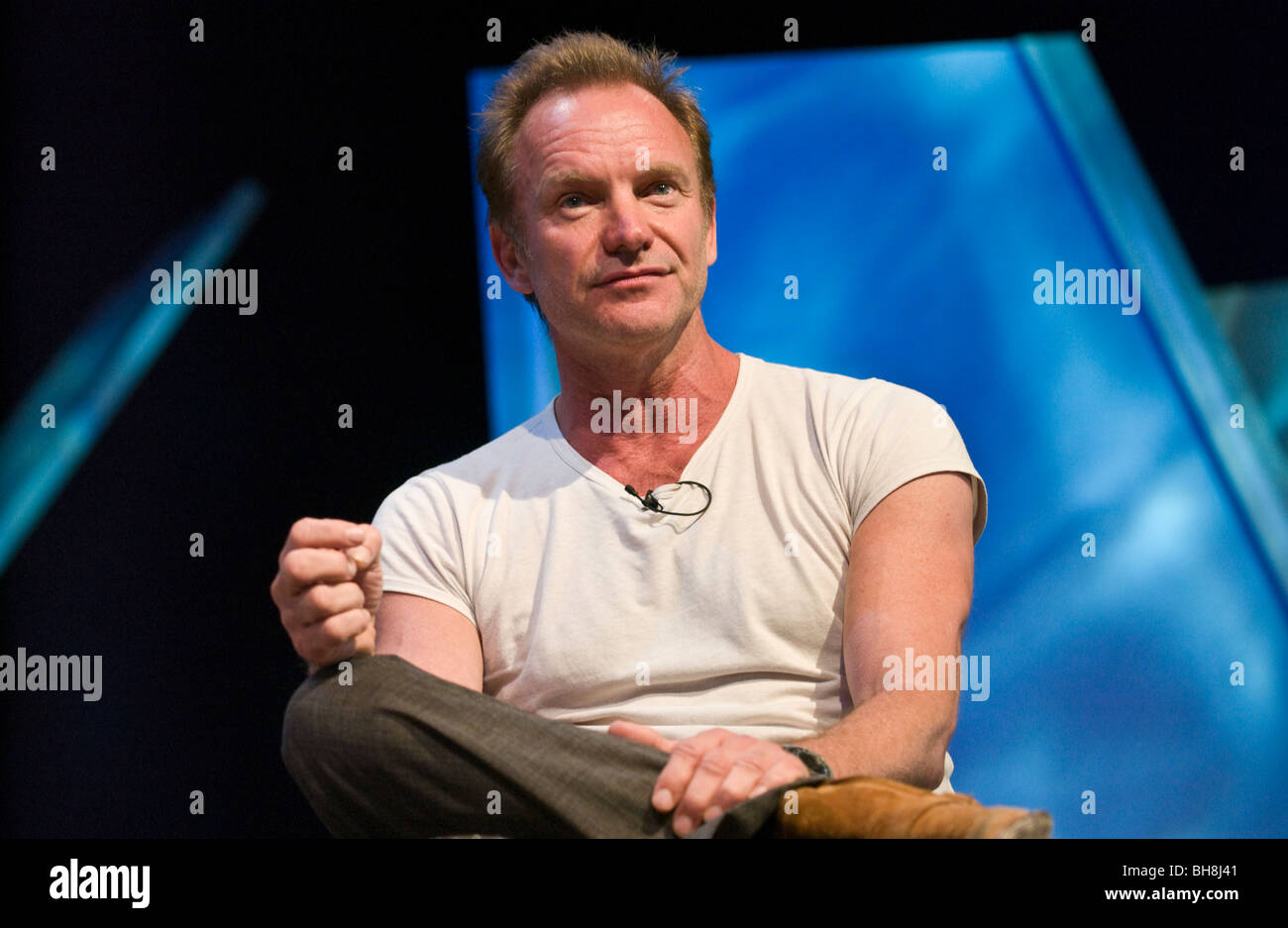 Rock star Sting abgebildet bei Hay Festival 2009 Hay on Wye Powys Wales UK Stockfoto