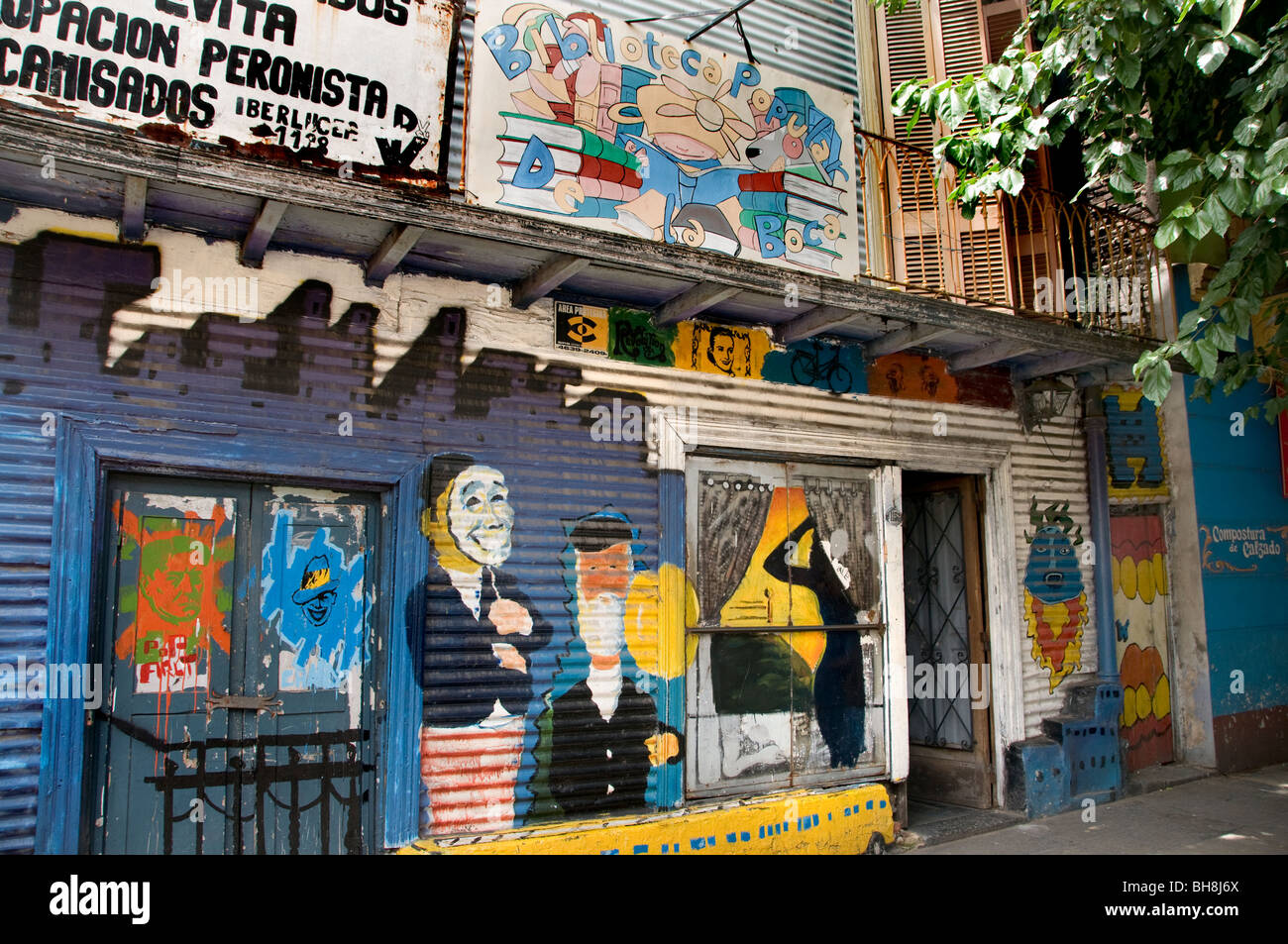 Buenos Aires La Boca El Caminito Malerei Stadt Kunst Stockfoto