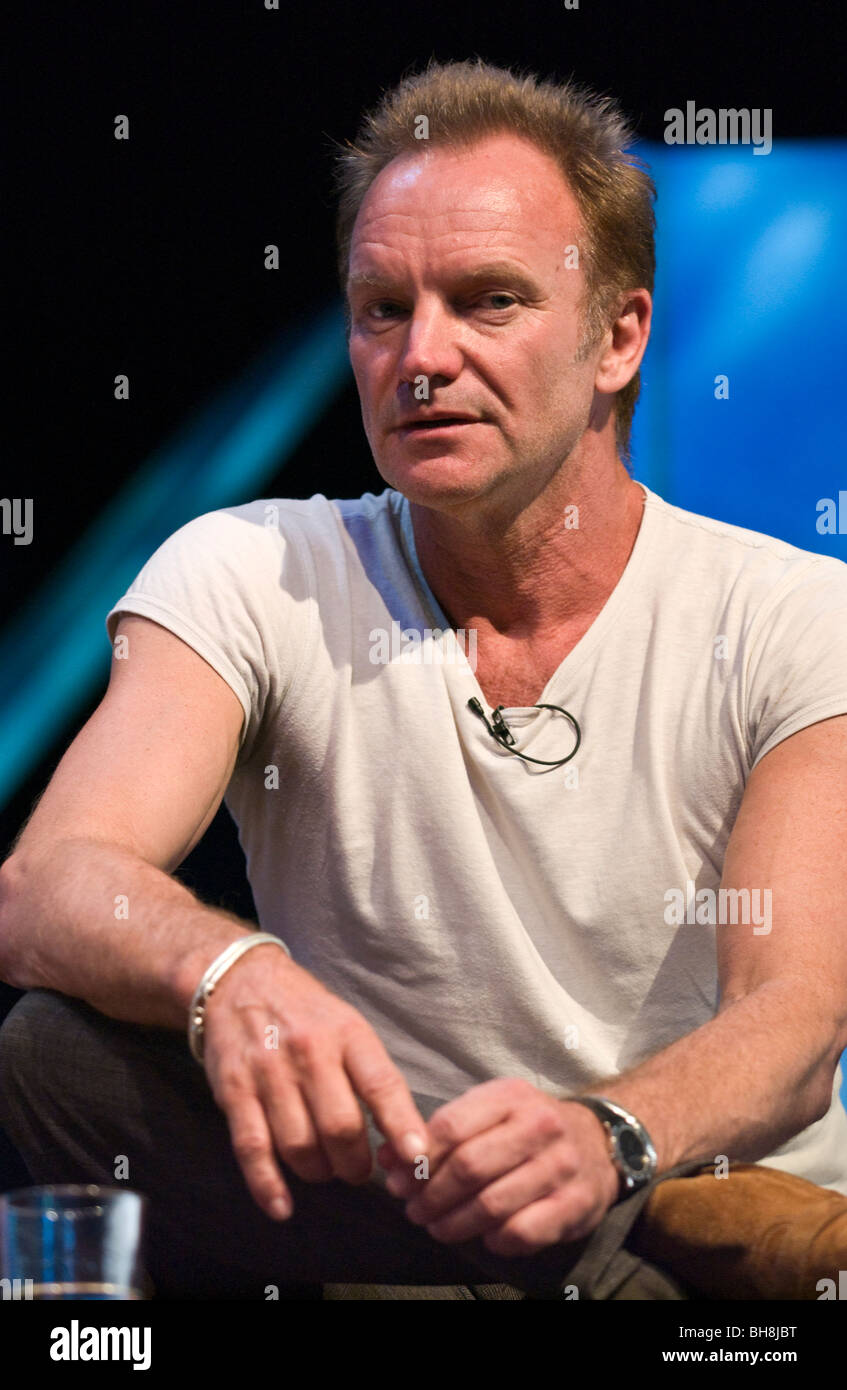 Rock star Sting abgebildet bei Hay Festival 2009 Hay on Wye Powys Wales UK Stockfoto