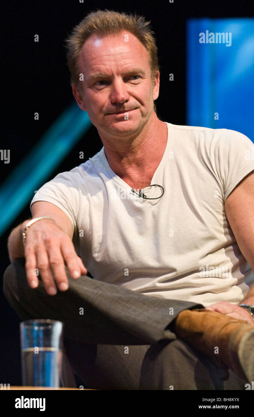 Rock star Sting abgebildet bei Hay Festival 2009 Hay on Wye Powys Wales UK Stockfoto