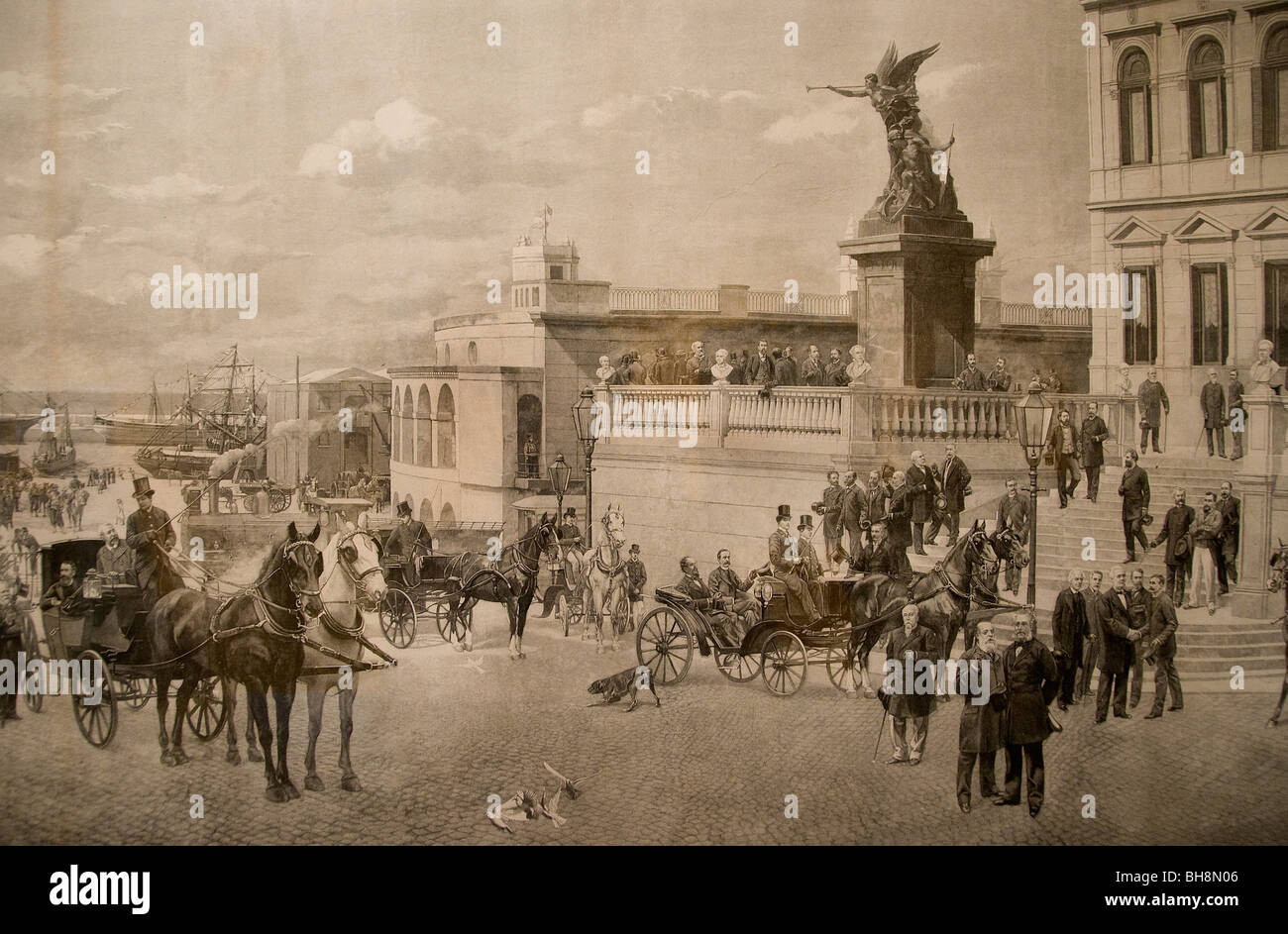 Buenos Aires Argentinien altes Bild Pferd Wagen Stadt Stockfoto