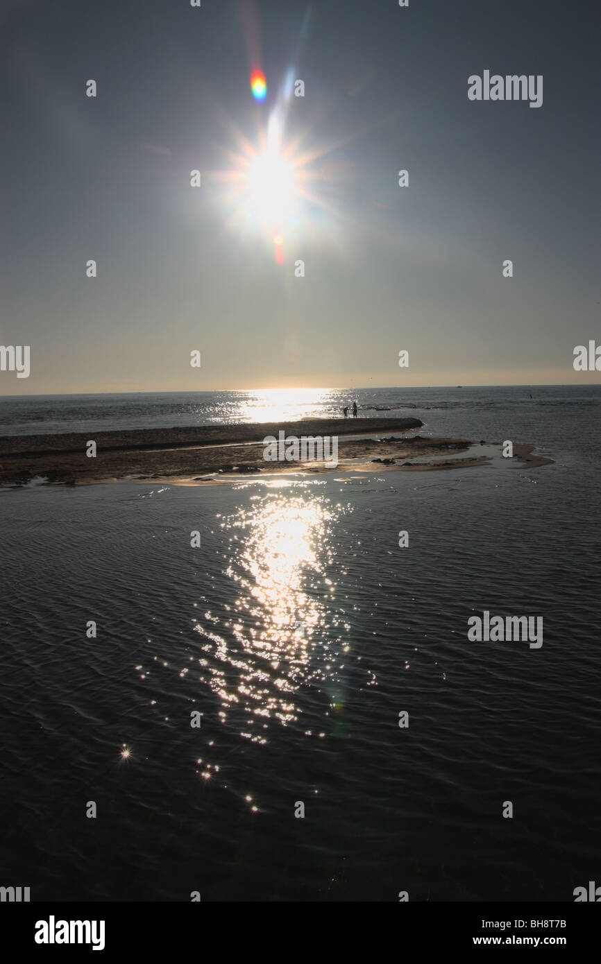 Sonnenuntergang über Big Sable River in der Nähe von Lake Michigan Stockfoto