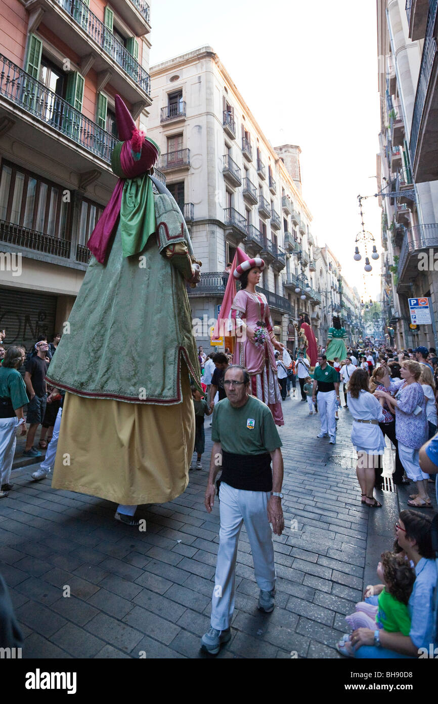 Impressionen der Fieste De La Merce, Barcelona, Katalonien, Spanien Stockfoto