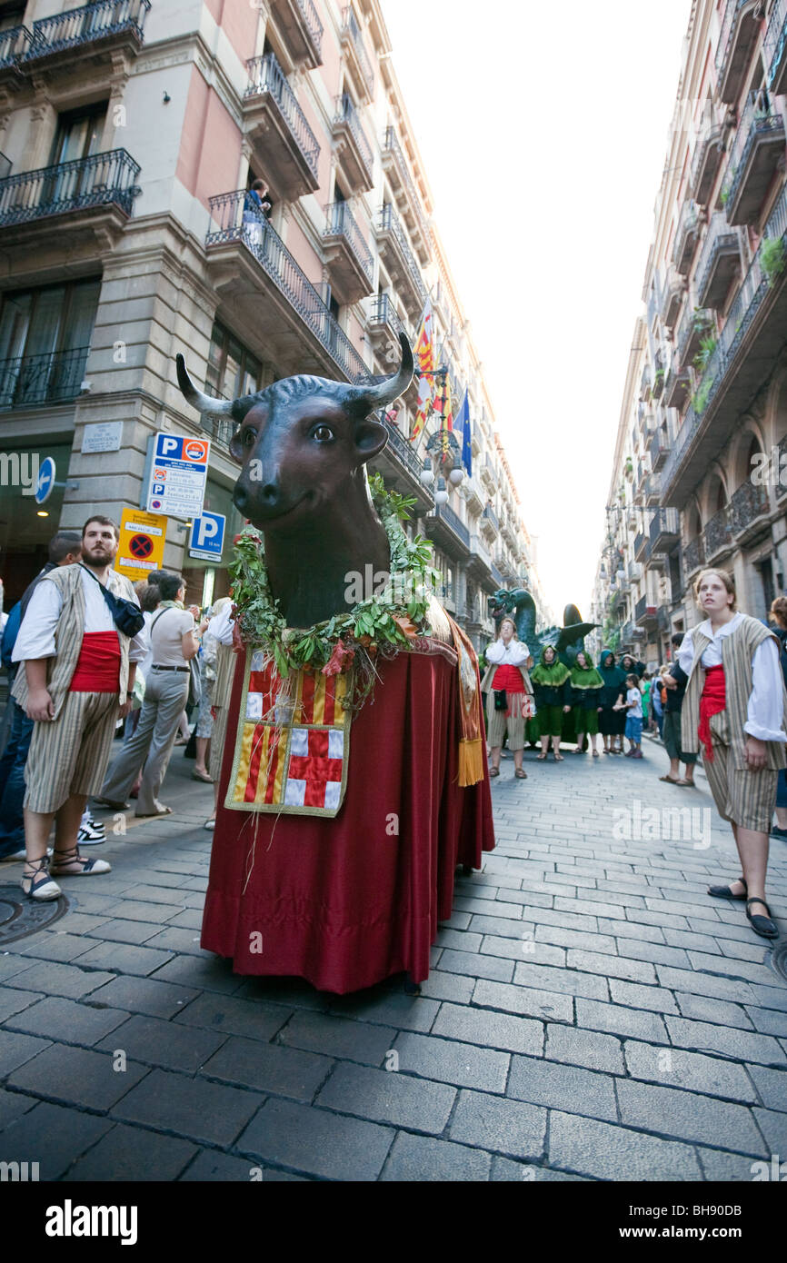 Impressionen der Fieste De La Merce, Barcelona, Katalonien, Spanien Stockfoto