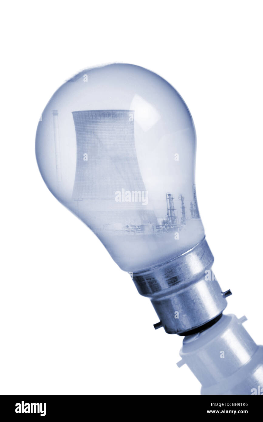 Konzeptbild der Energieversorger und Energieverbraucher Stockfoto
