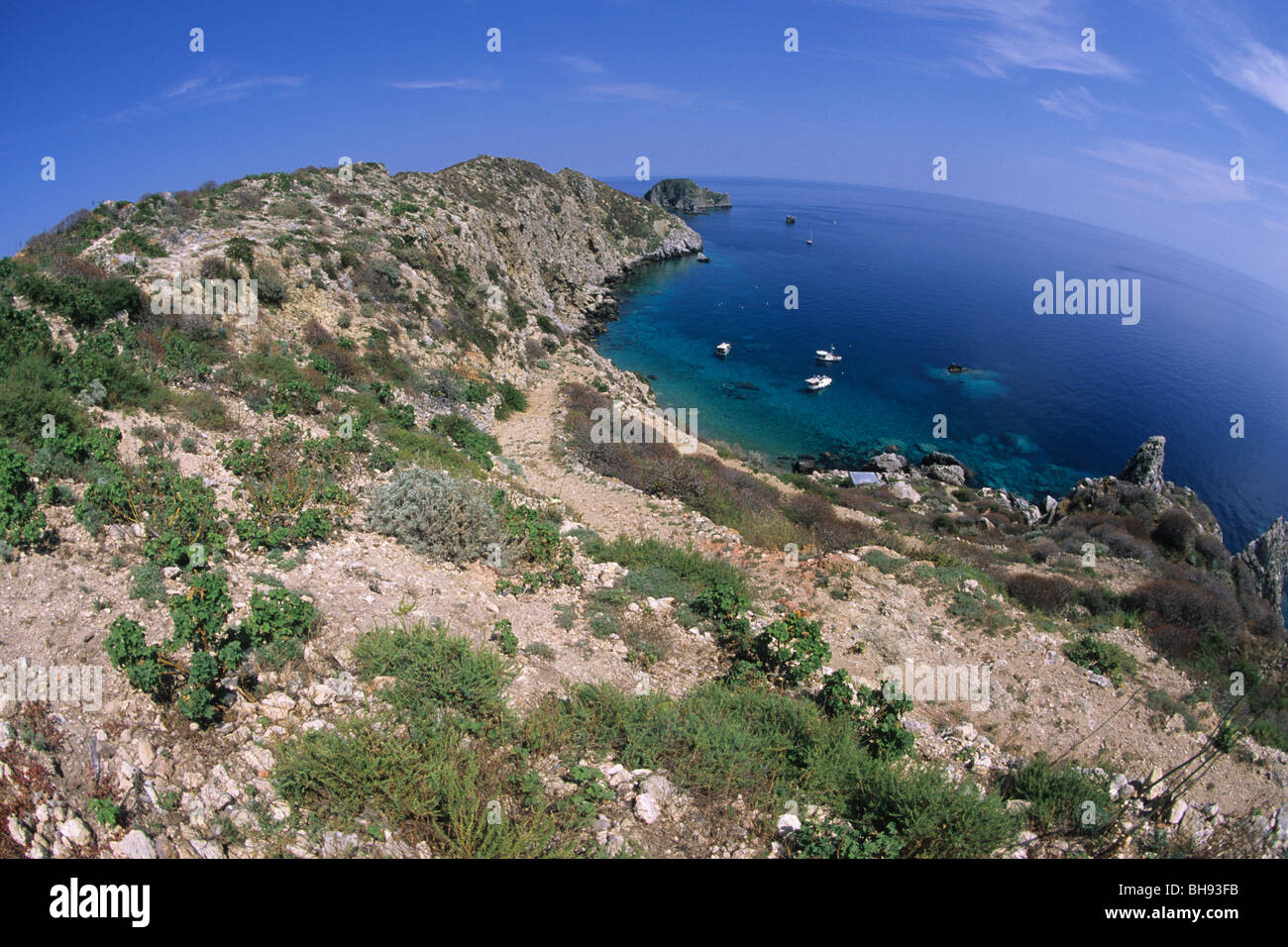 Panoramablick auf Palagruza, Insel Palagruza, Adria, Kroatien Stockfoto