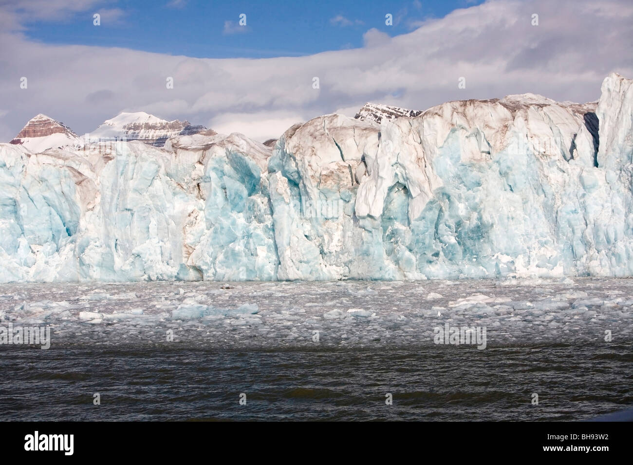 Gletscher in Spitzbergen, Spitzbergen, Svalbard-Archipel, Norwegen Stockfoto