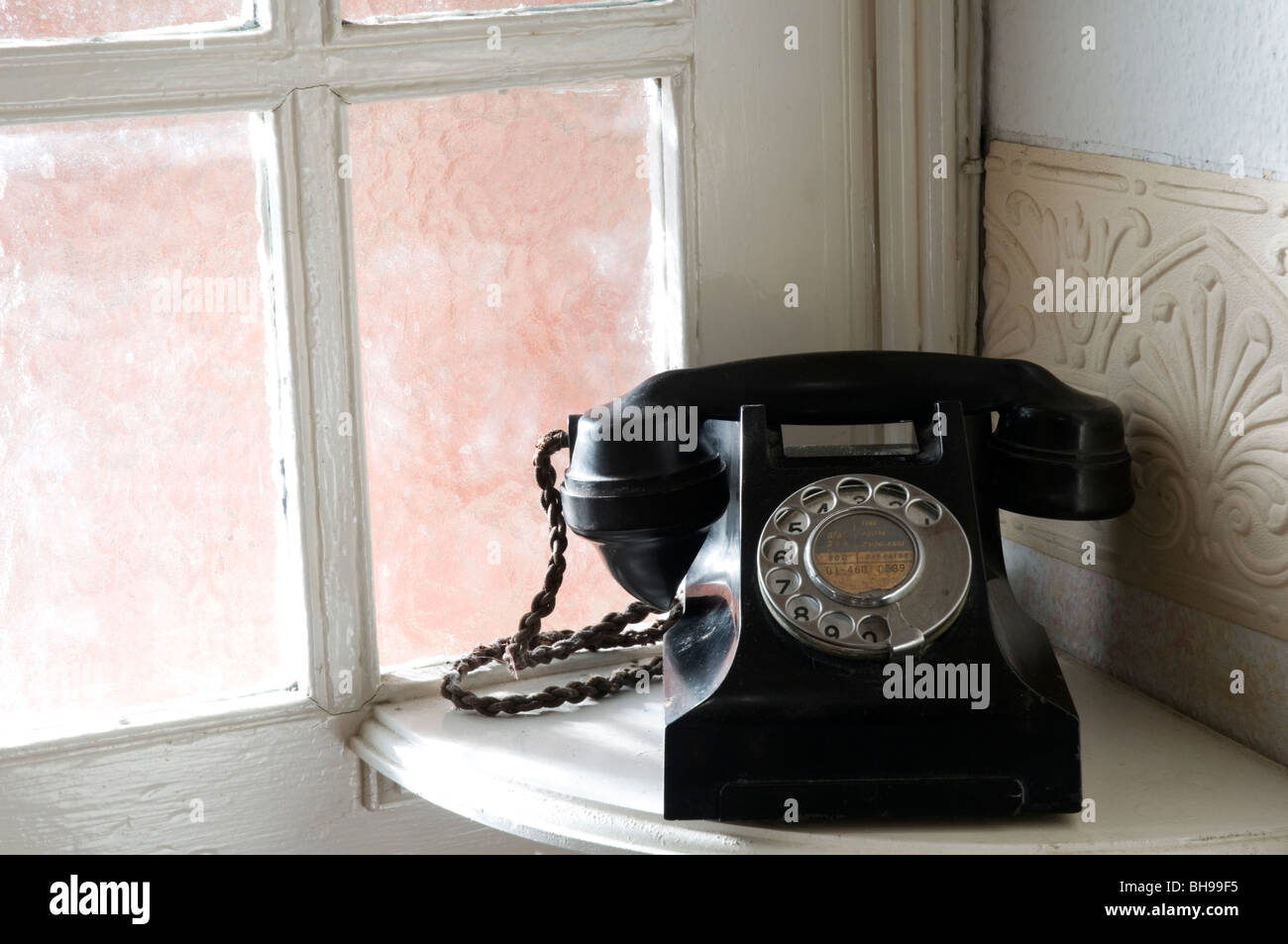 Eine altmodische Bakelit Telefon. Stockfoto