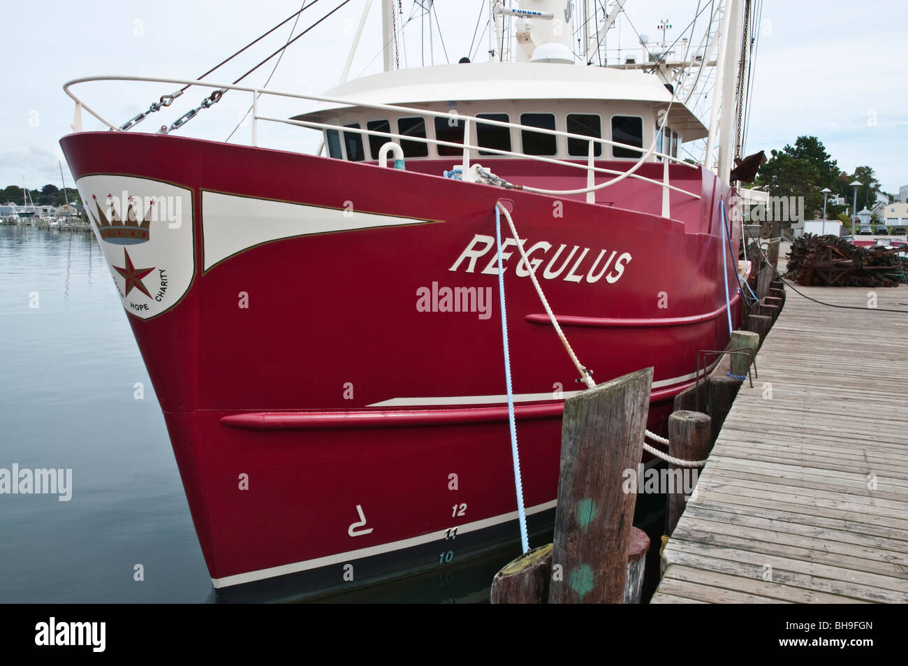 Connecticut Stonington kommerzielle Jakobsmuschel Fischerboot Stockfoto