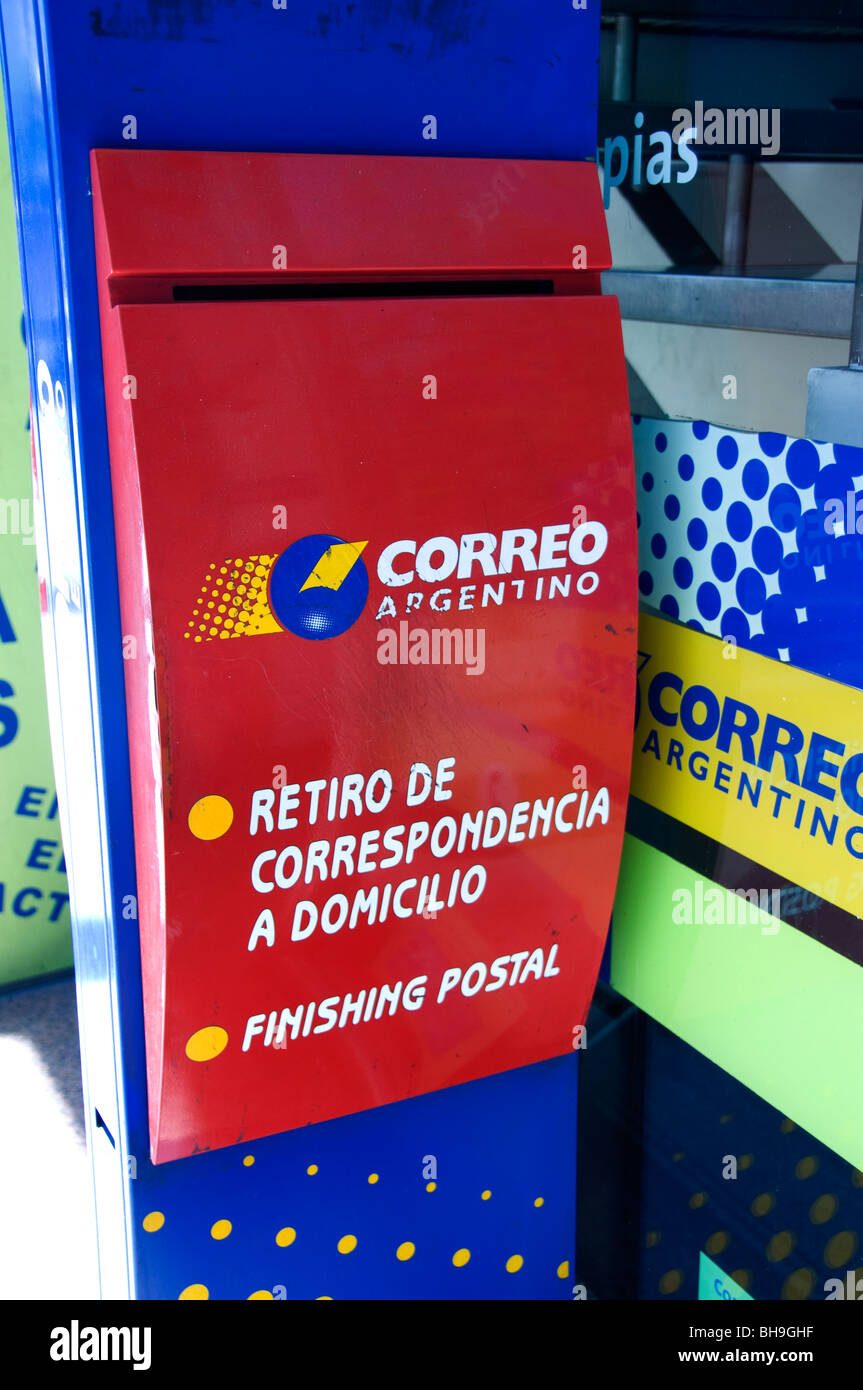 Correo Buenos Aires Argentinien Stadt Post Office Box rot Anschreiben Stockfoto