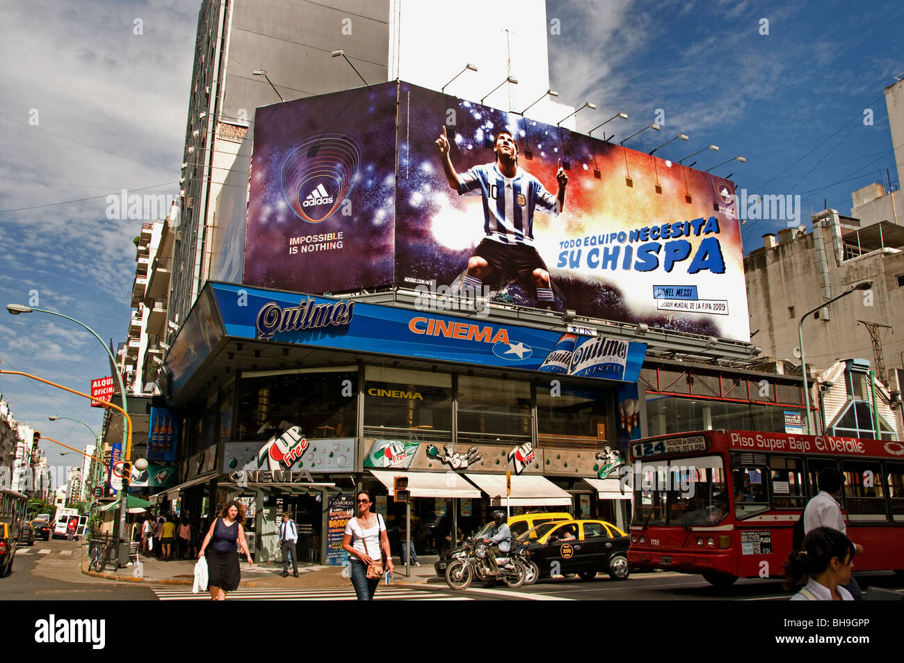 Palermo Santa Fee, Buenos Aires, Billboard Fußball, Argentinien Stadt Stockfoto