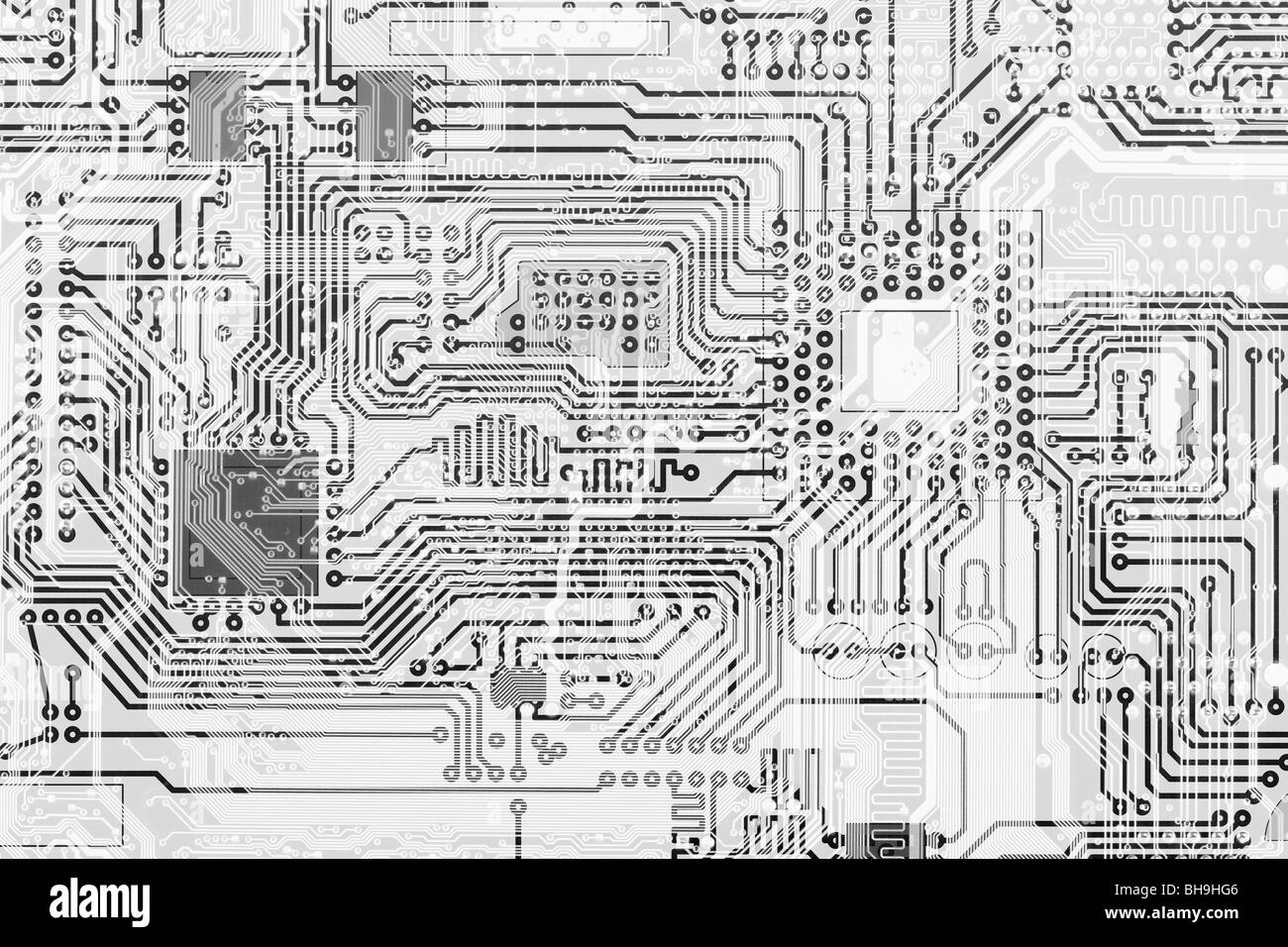 Platine industriellen elektronischen monochrome grafischen Hintergrund Stockfoto