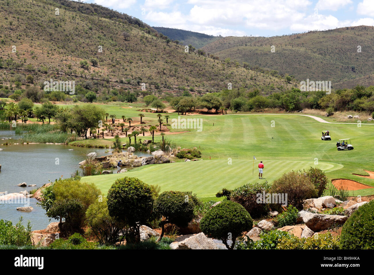 Sun City Golf Kurs Nordwest Provinz, Johannesburg, Südafrika Stockfoto
