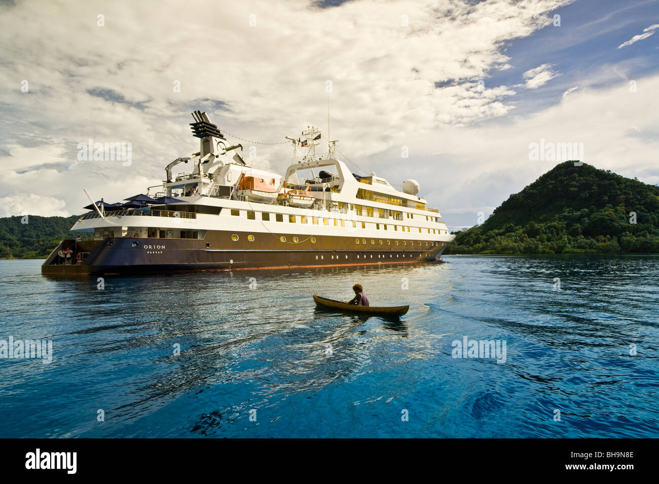 Die deutsche gebaut Australian basierte Expedition Kreuzer Orion Nggela Island Salomonen Stockfoto