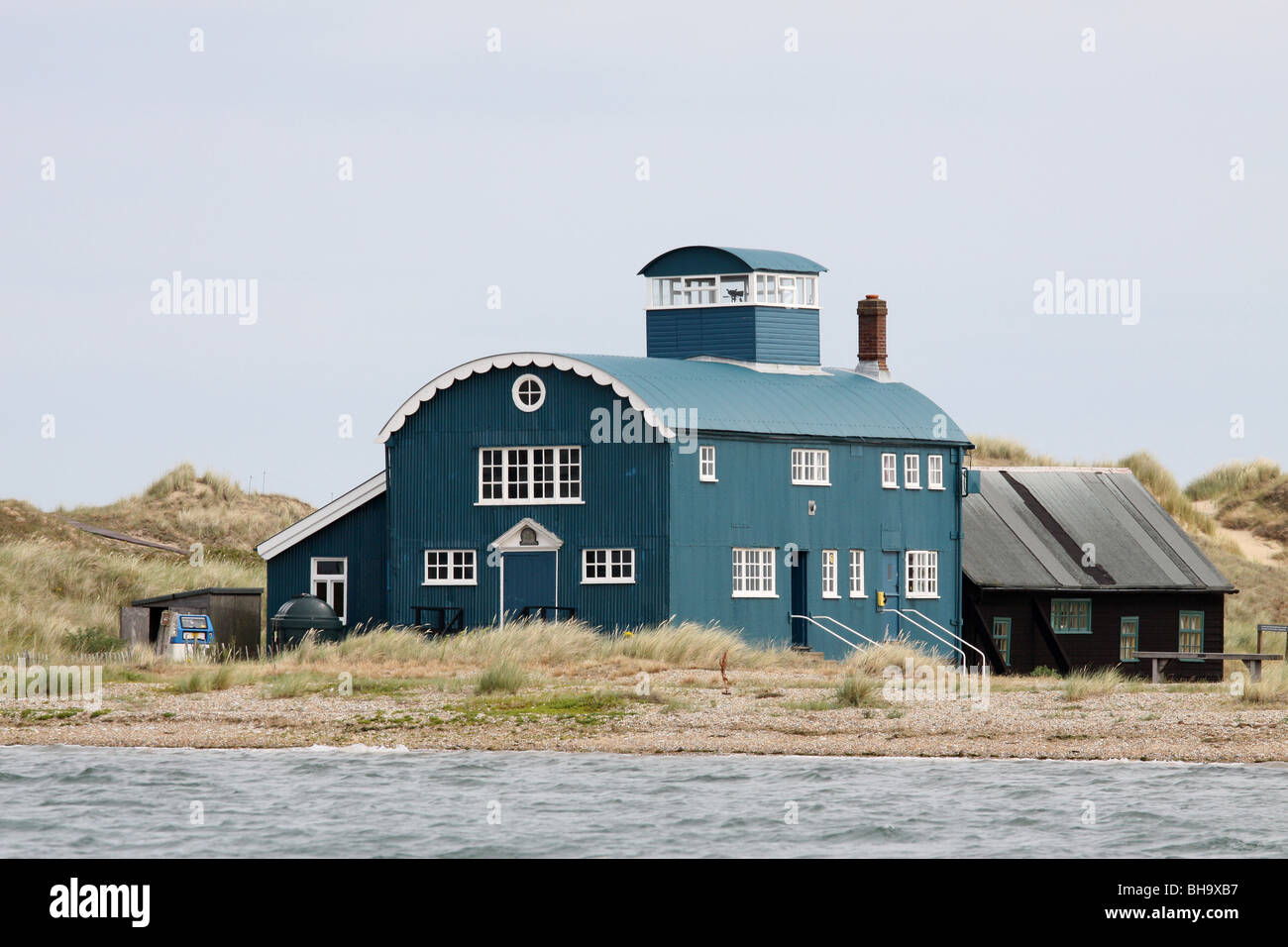 Die alte Rettungsstation auf Blakeney Point, Norfolk, Großbritannien. Stockfoto