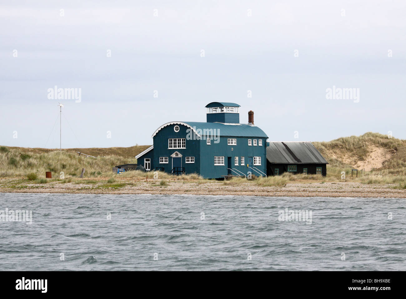 Die alte Rettungsstation auf Blakeney Point, Norfolk, Großbritannien. Stockfoto