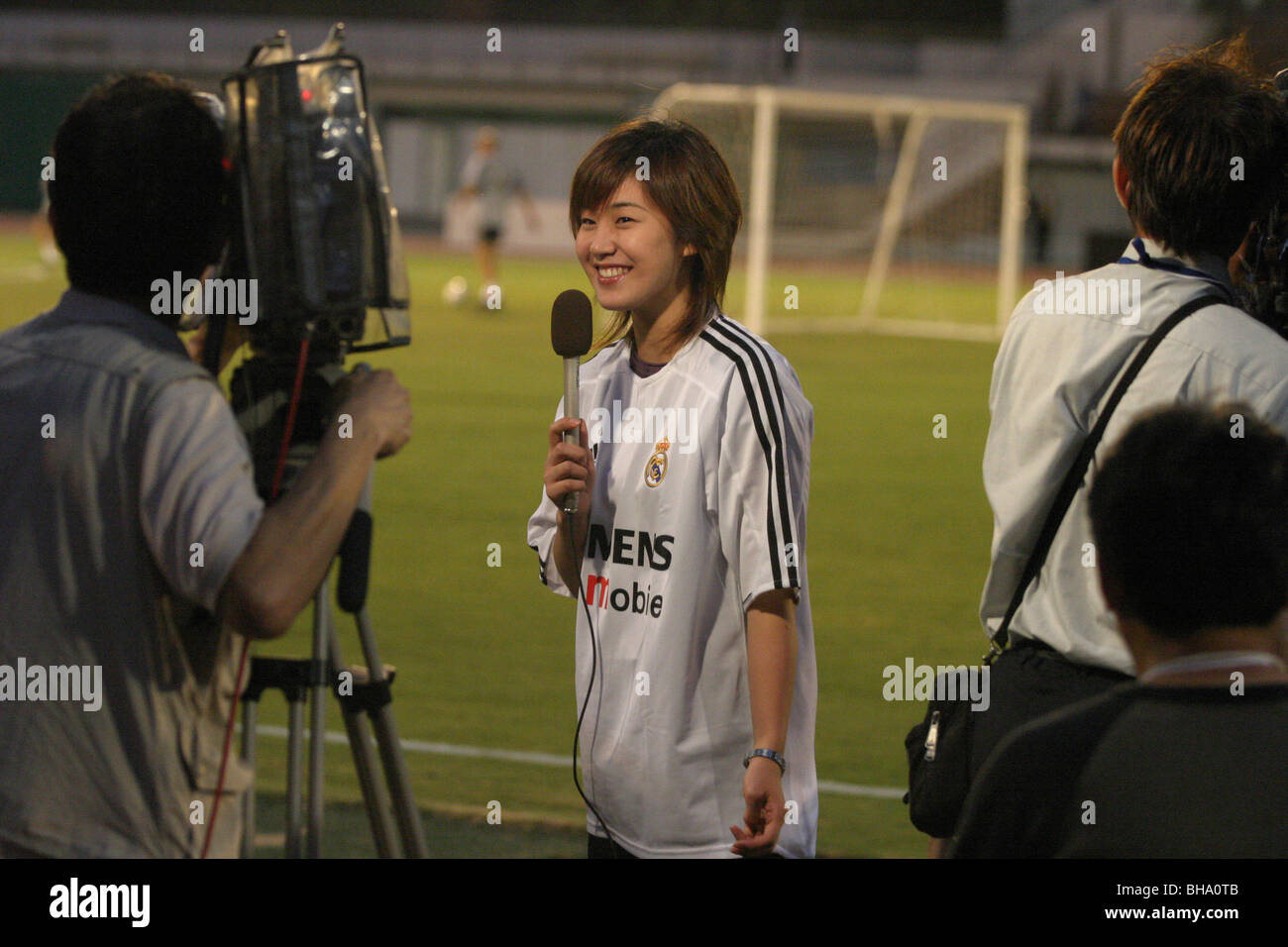 Japanische Medien bei einer Trainingseinheit Real Madrid Football Club in Tokyo, Japan. Stockfoto