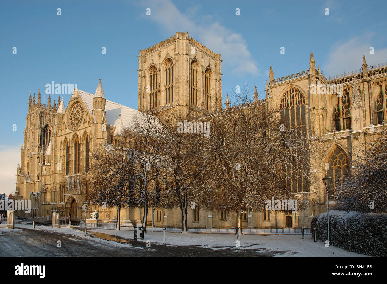 York Minster im Winter, York, North Yorkshire, England, UK Stockfoto