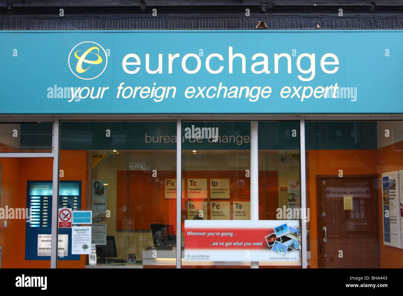 Ein Eurochange Outlet in Lincoln, England, Vereinigtes Königreich Stockfoto