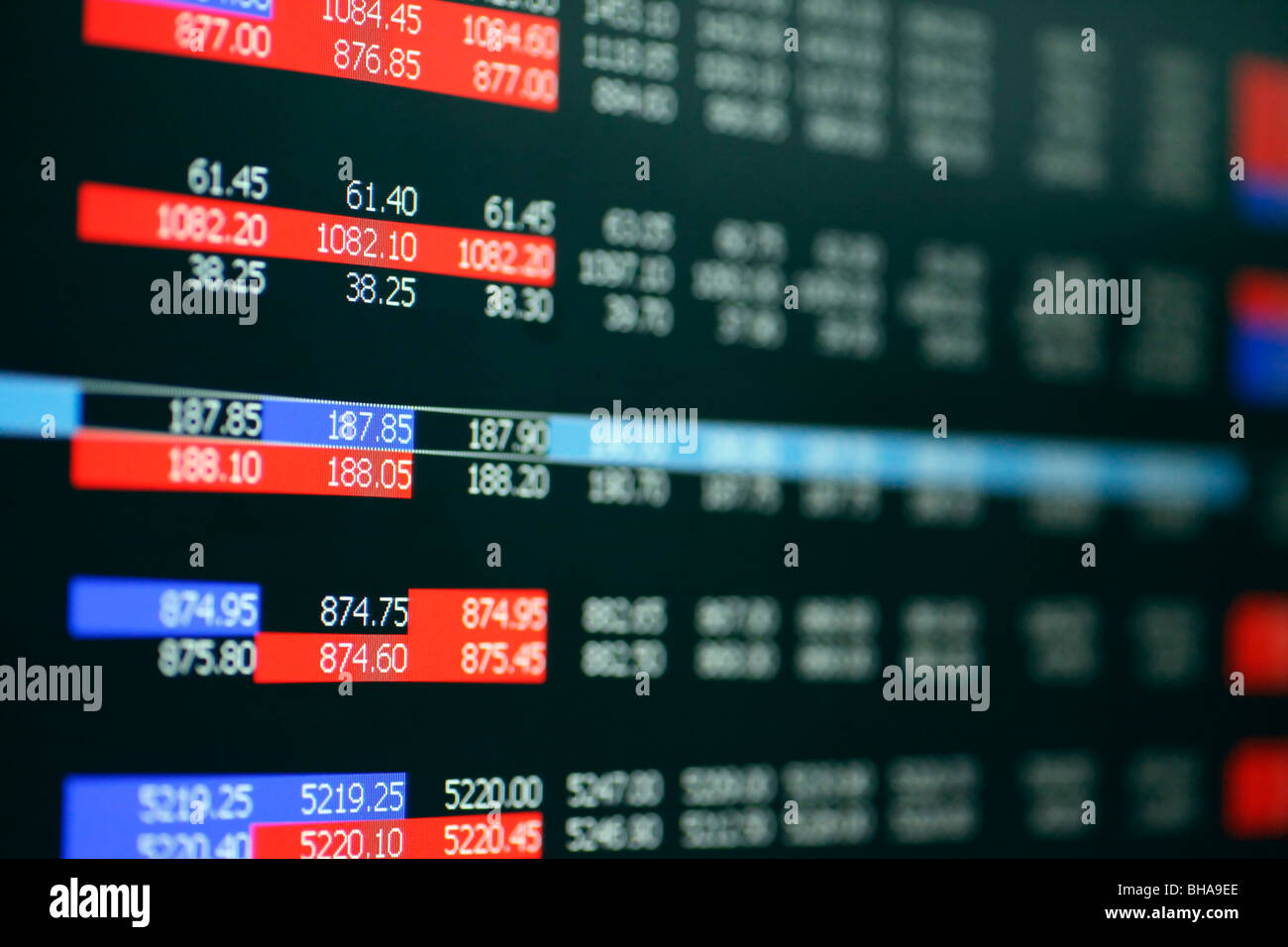 Börse online trading Marktanteil-Ticker finanzielle Laptop monitor Anzeige Stockfoto