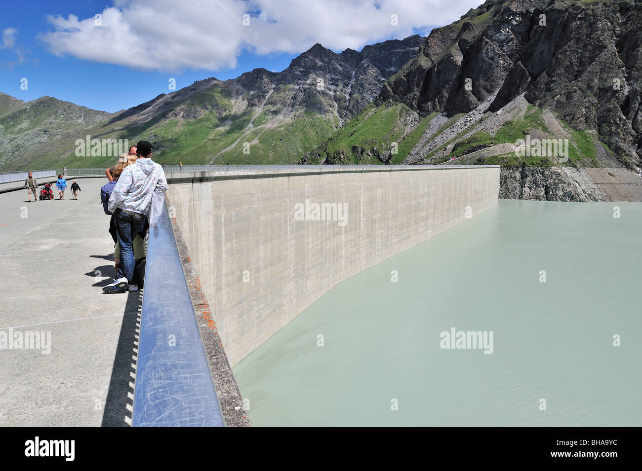 Barrage De La Grande Dixence / Grande Dixence Dam, dam höchste Schwerkraft in der Welt, Valais / Wallis, Schweizer Alpen, Schweiz Stockfoto