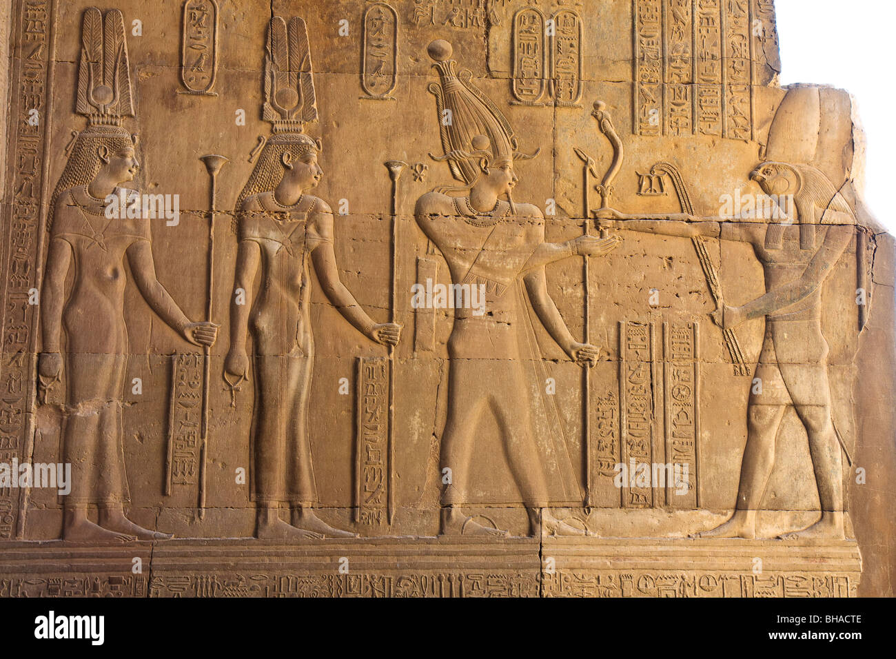 Afrika Detail Ägypten Hieroglyphen Kom Ombo Tempel Stockfoto