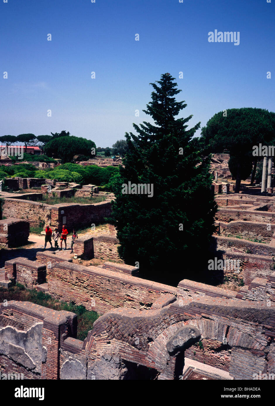 Ostia Antica Ruinen der antiken Hafen von Rom - Ziegel Stockfoto