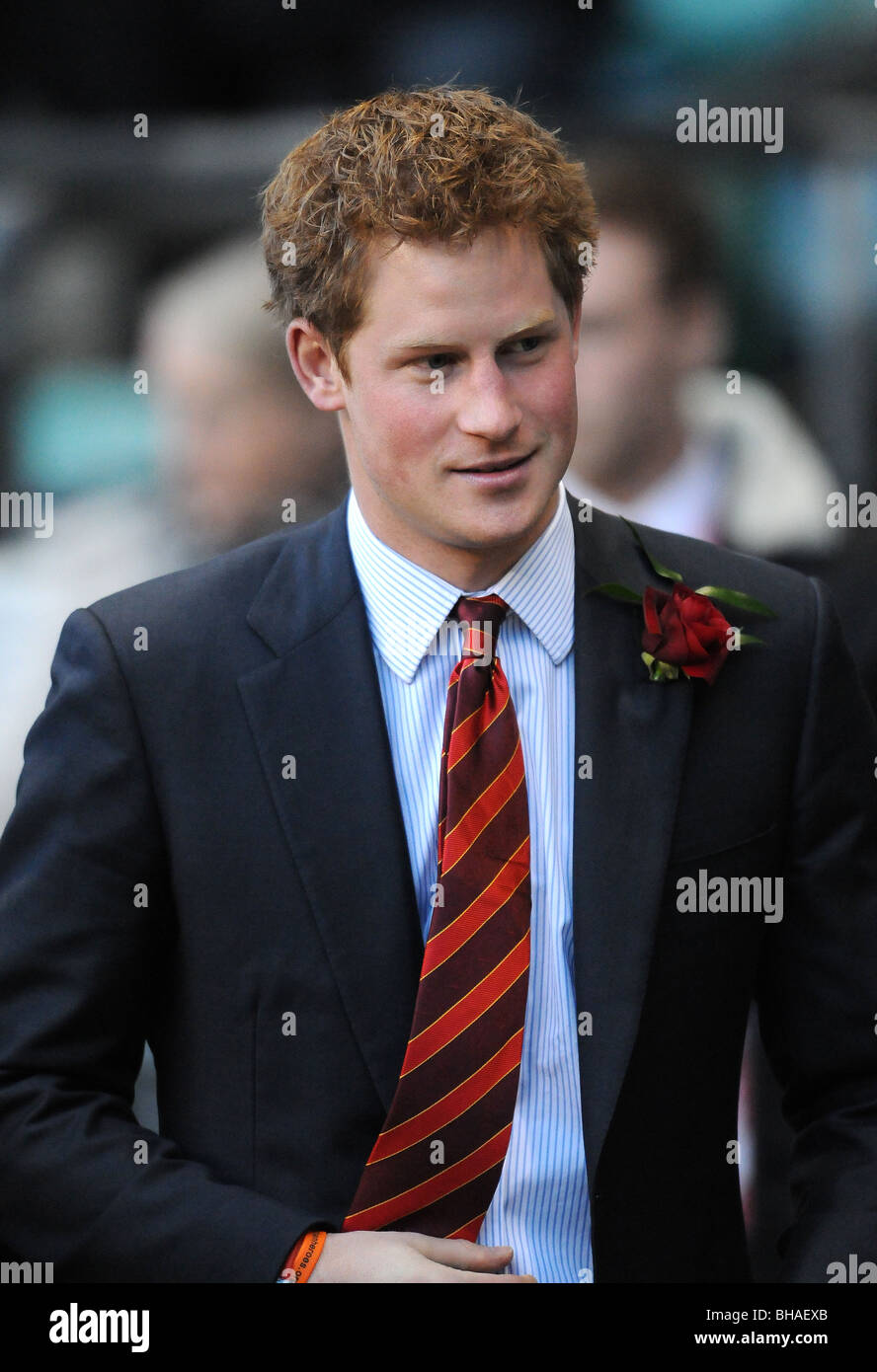 Prinz HARRY Mitglied der königlichen Familie 6. Februar 2010 TWICKENHAM LONDON ENGLAND Stockfoto