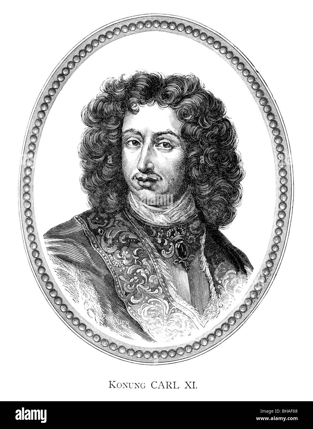 Karl XI von Schweden (Schwedisch: Karl XI, 24. November 1655 – 5. April 1697) war König von Schweden von 1660 bis zu seinem Tod Stockfoto