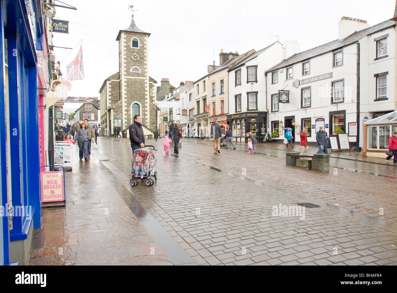 Das Stadtzentrum an der Keswick Cumbria in England Stockfoto