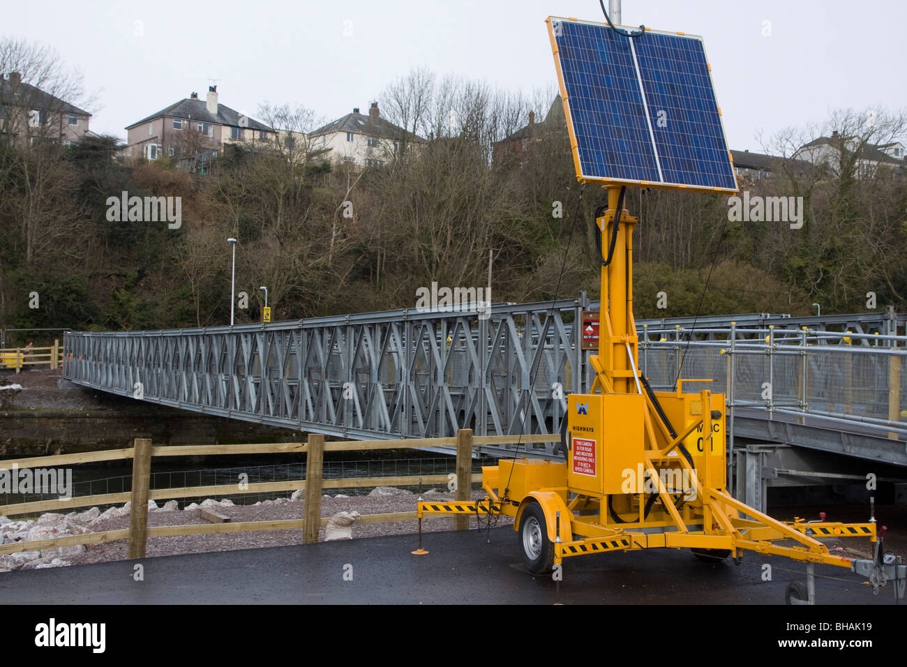 Wetterstation Barker überqueren Fluss Derwent Workington Cumbria England uk gb Stockfoto