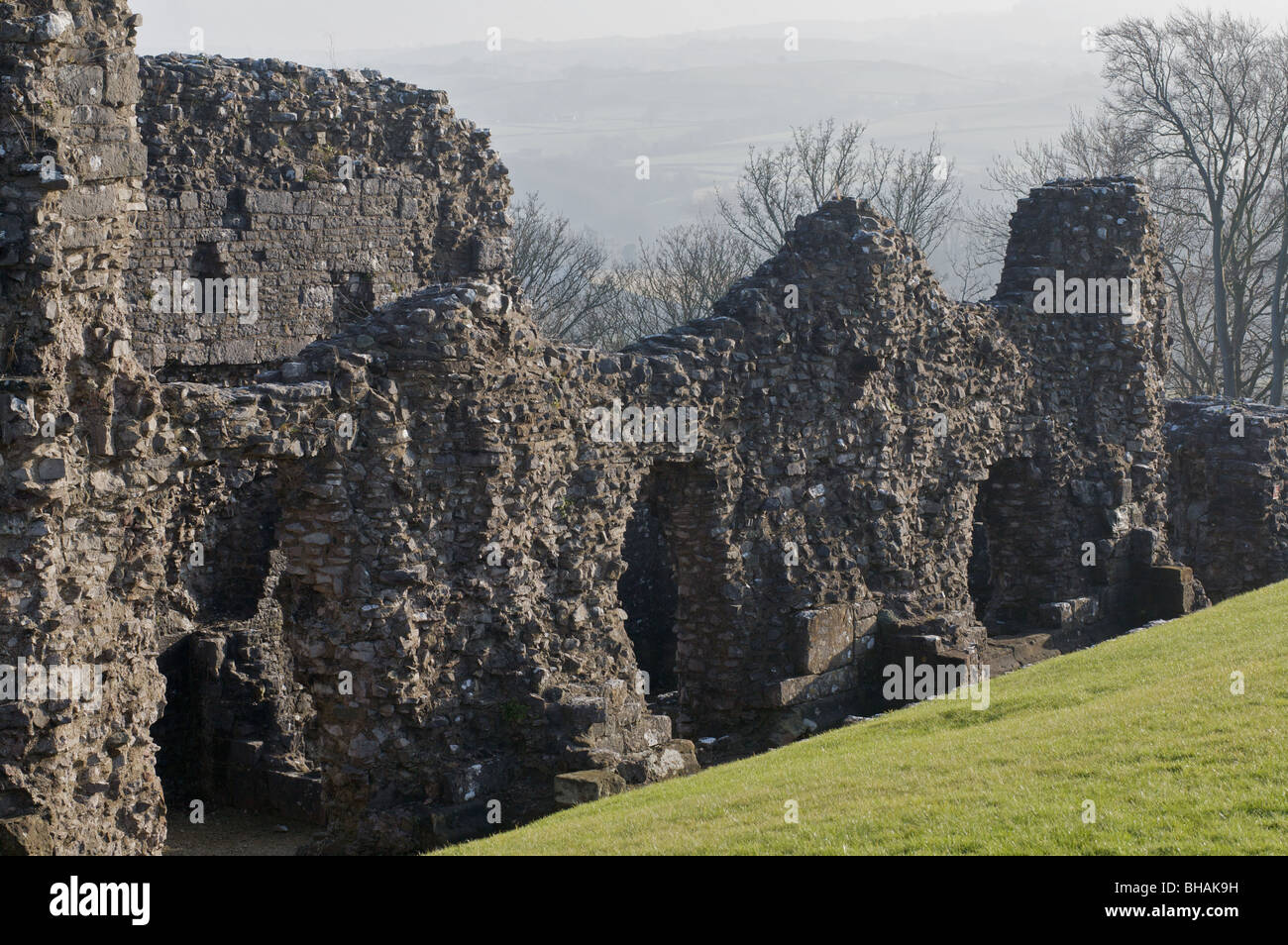 Ruinen von Great Hall, Denbigh Castle, North Wales - das Paradebeispiel für Edward I Erbe Stockfoto