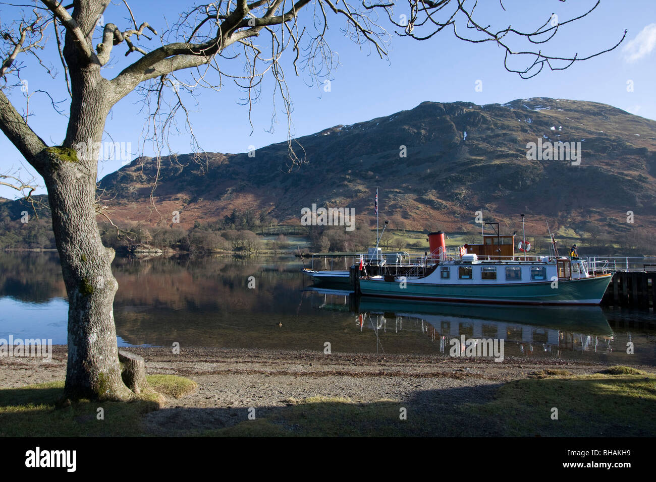 Glenridding Pier Lady Lake Ullswater Lake District National park Cumbria England uk gb Stockfoto