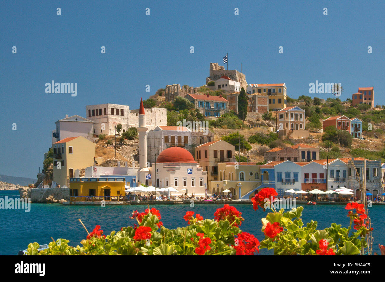 Kastellorizo Stadt, allgemeine anzeigen, Insel Megisti, Dodekanes, Griechenland Stockfoto