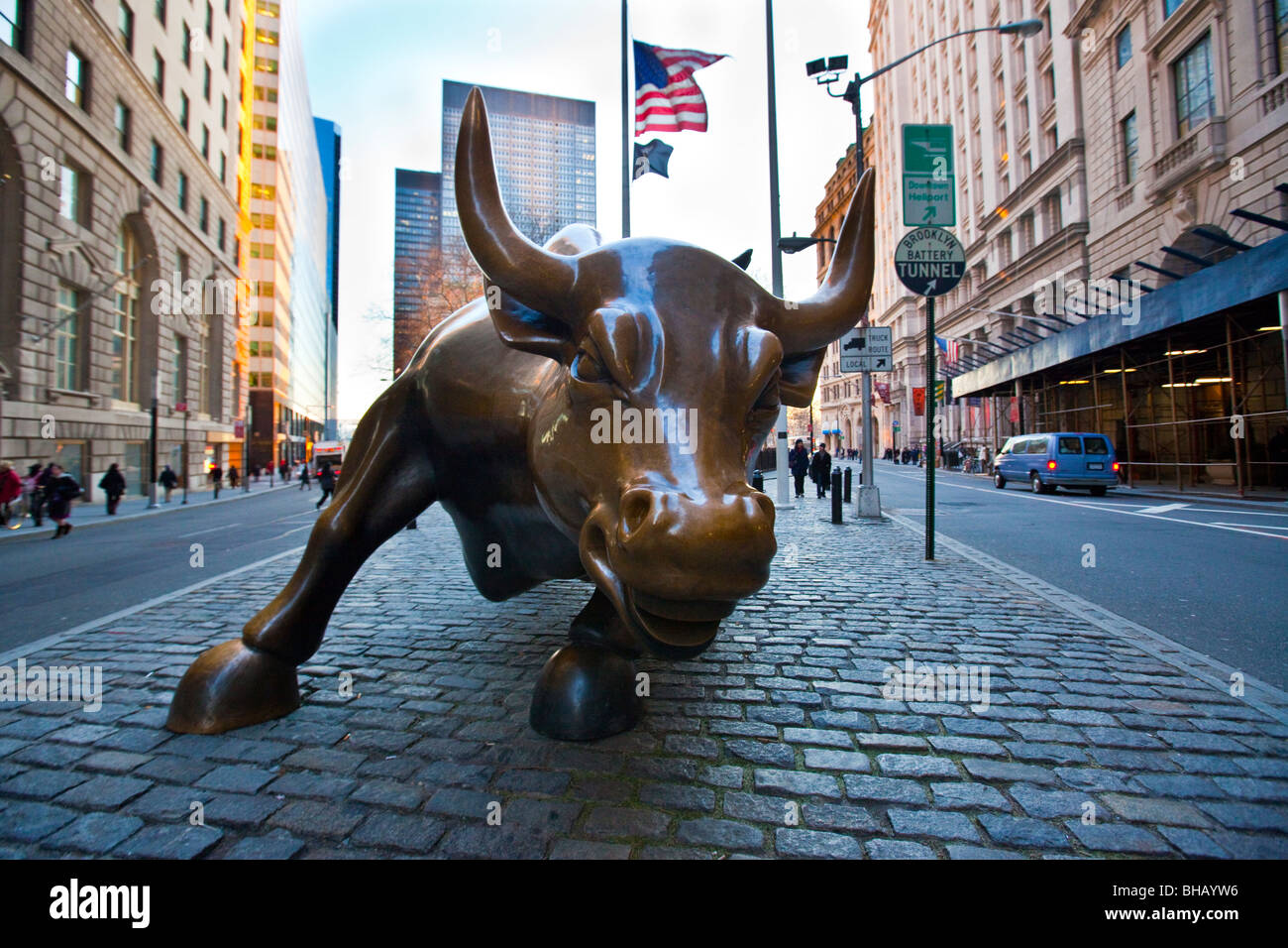 Wall Street Bull in Downtown Manhattan, NYC Stockfoto