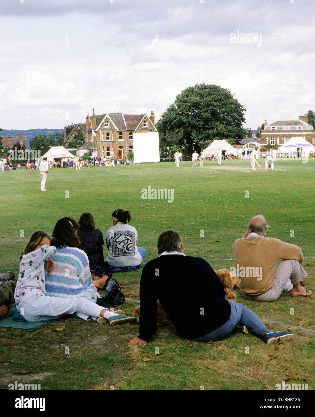 Zuschauern ein Cricket-match Stockfoto