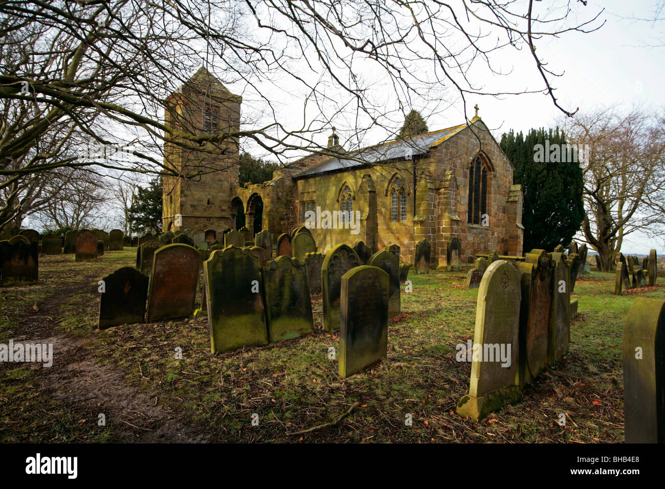 Whorlton alte Kirche, North Yorkshire Stockfoto