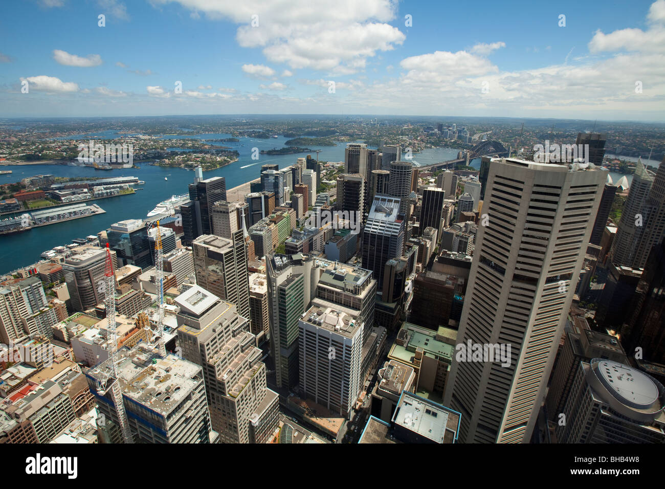 Panoramablick auf Sydney in die Stadt vom Himmel, Stockfoto