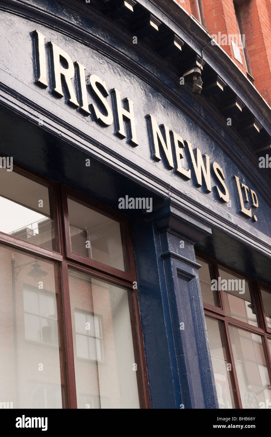 Außerhalb des Gebäudes Irish News, Belfast Stockfoto