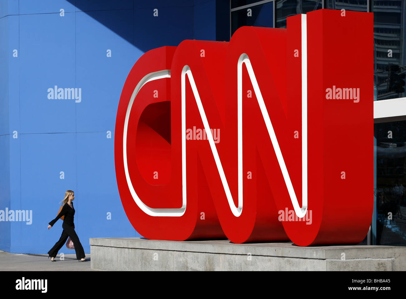 Eingang, CNN-zentrale, Atlanta, Georgia, USA Stockfoto