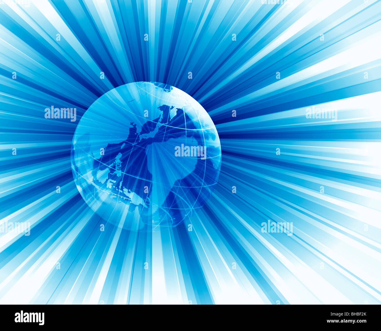 Globus mit abstrakten blaues Muster (Digital generiert) Stockfoto